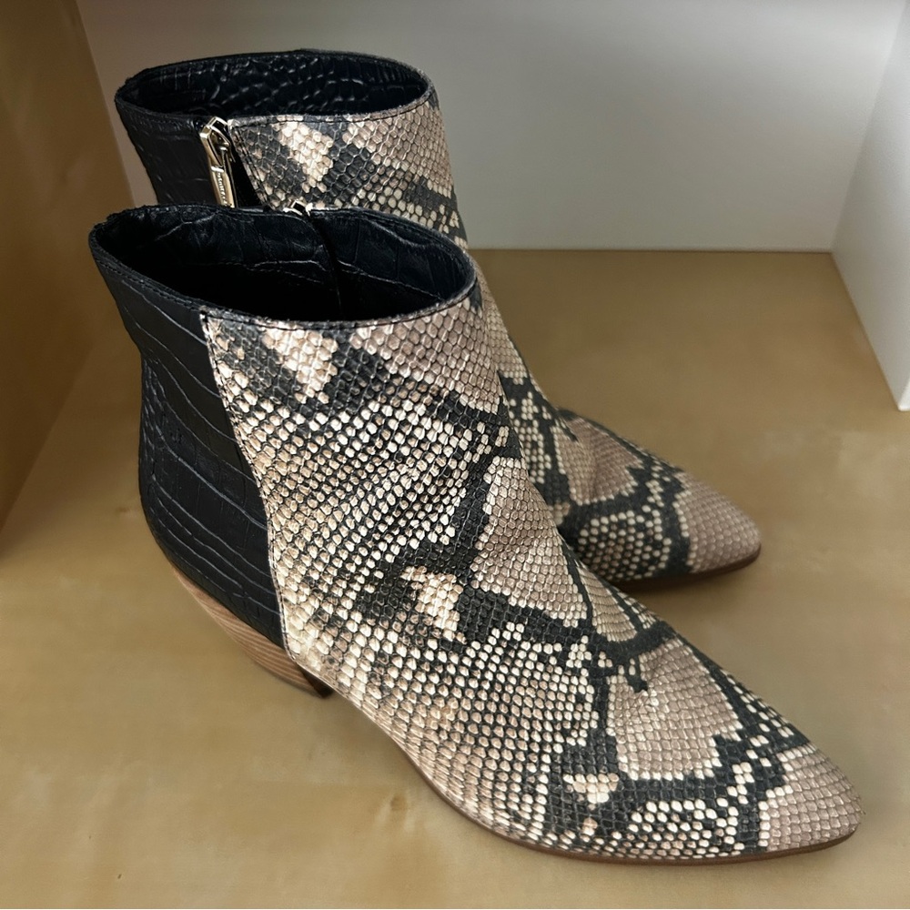 Vince Camuto Snakeprint Grasem Leather Ankle Booties - Picture 11 of 16